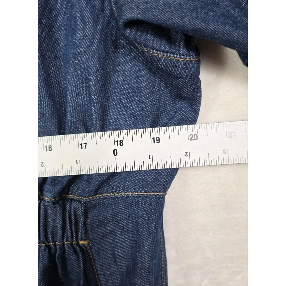 NWT ALIGNE Harlin Denim Midi Dress UK18 US14 Cotton Puff Sleeve Pockets Blue - Picture 12 of 14